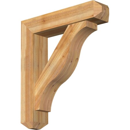Ekena Millwork Funston Craftsman Rough Sawn Bracket w/ Offset Brace, Western Red Cedar, 8"W x 36"D x 40"H BKT0806X36X40FST04RWR